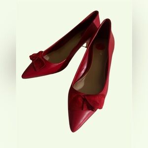 New red leather kitten heel Women's Shoes 7.5